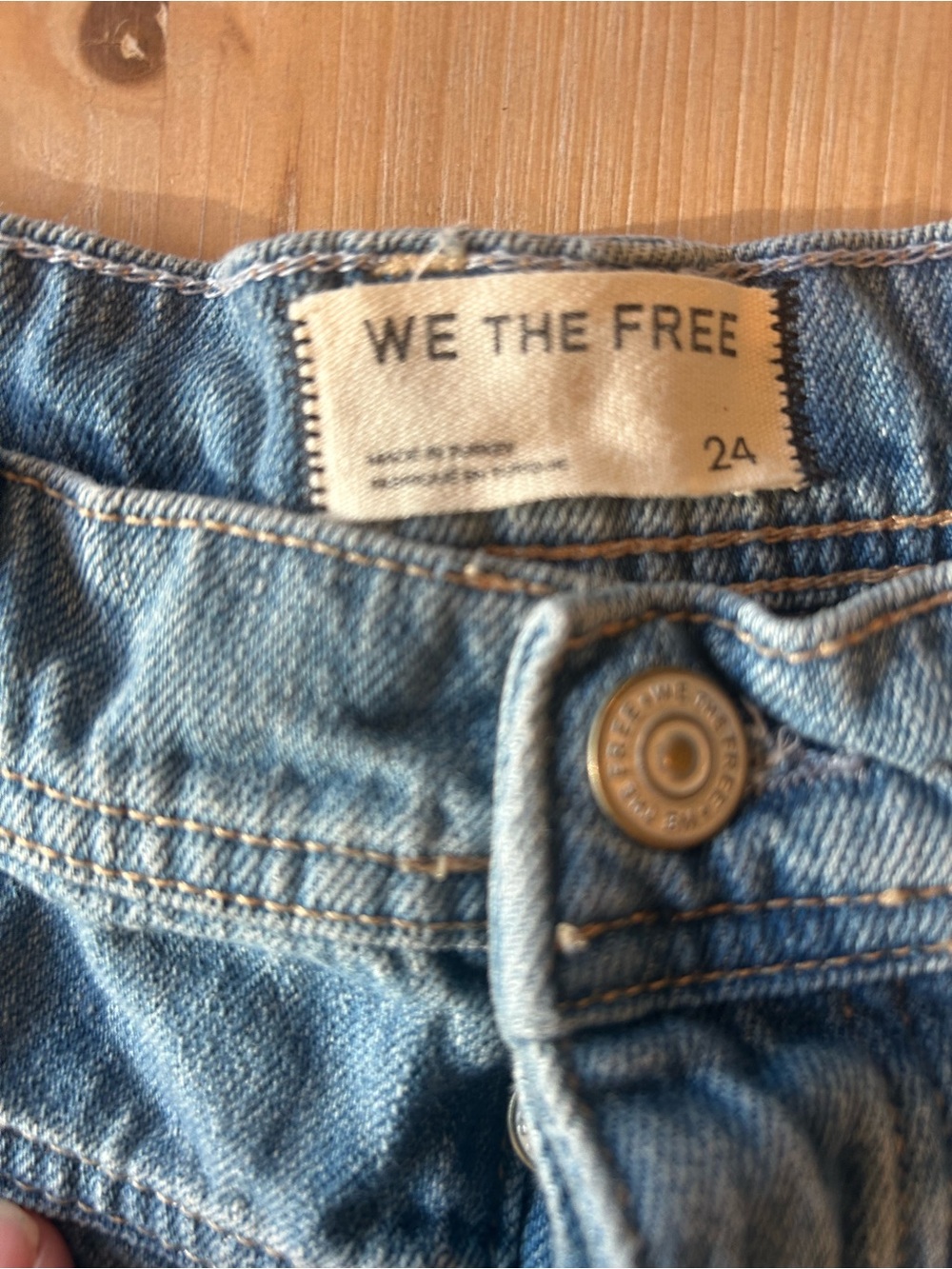 We The Free Relaxed High-Waist Light Blue Denim Bermudas - Picture 5 of 5